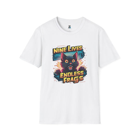 Nine Lives Endless Frags Cat Gamer T-Shirt