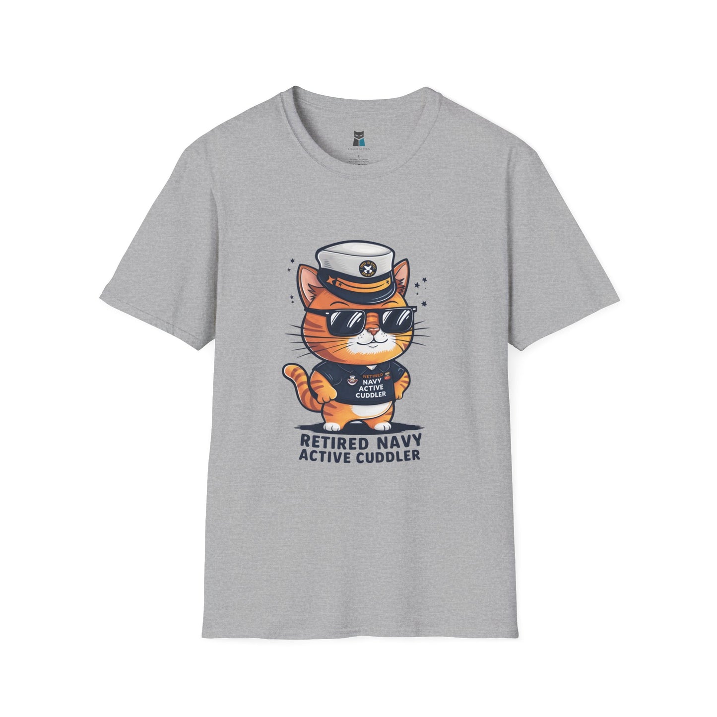 Retired Active Cuddler Navy Cat T-Shirt