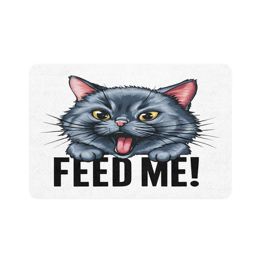 “Feed Me!” Cat Food Mat – Non-Slip, Easy-Clean Design for Feline Dining