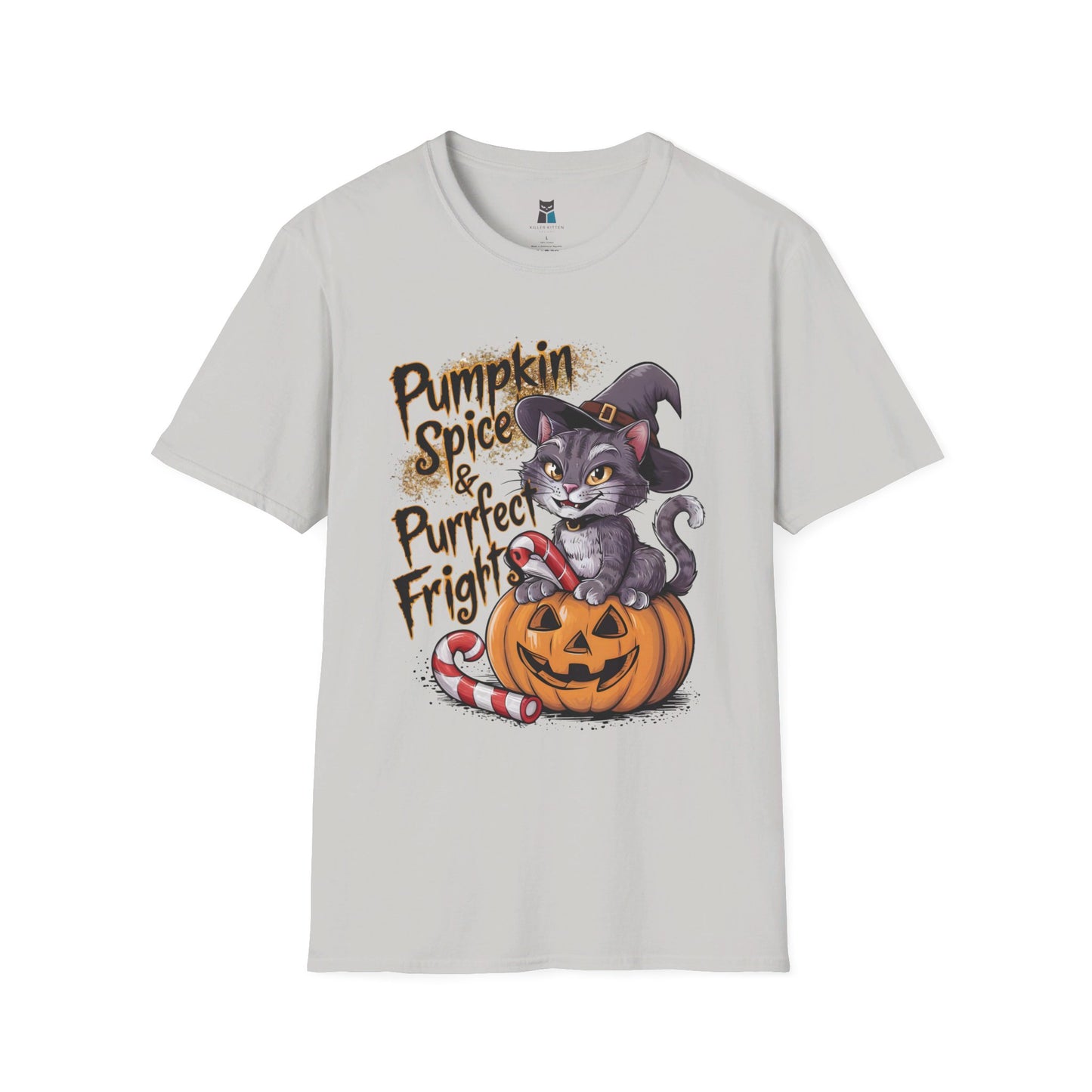 Pumpkin Spice & Purrfect Frights Halloween Cat T-Shirt