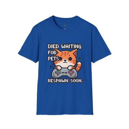 Died Waiting for Pets, Respawn Soon Cat Gamer T-Shirt