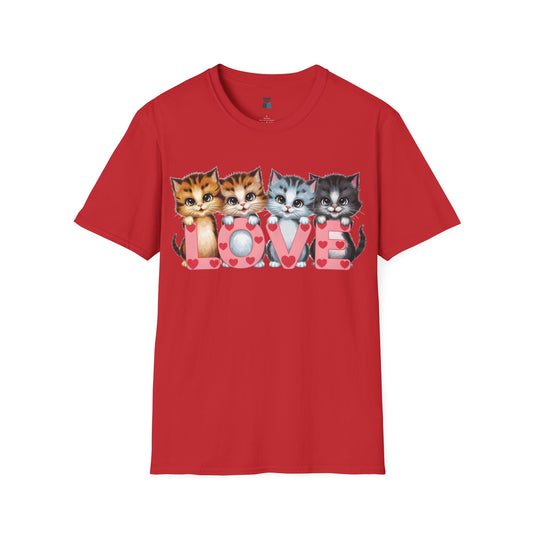 Cute Cat Love Unisex Softstyle T-Shirt