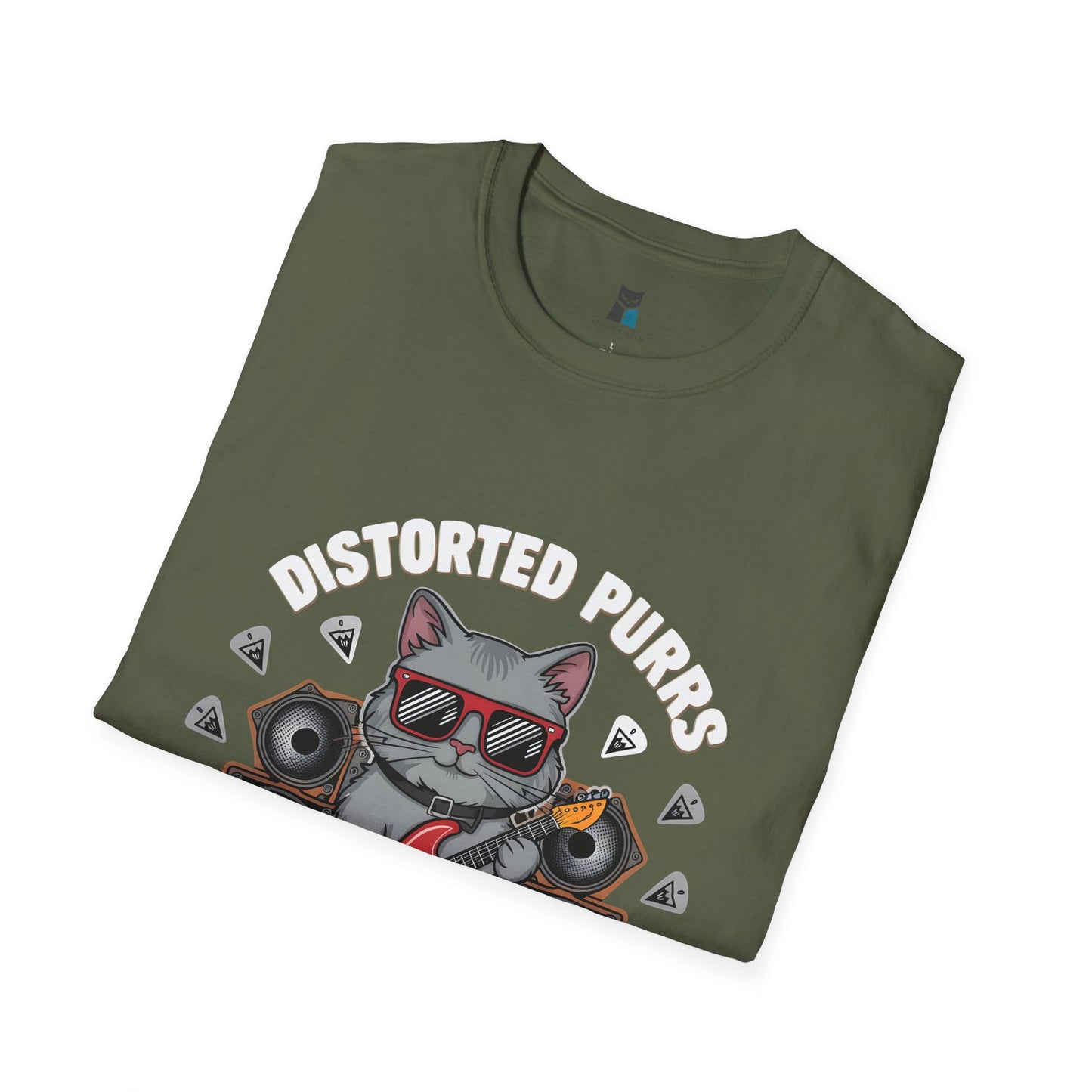 Distorted Purrs & Killer Riffs Rock ‘n’ Roll Cat T-Shirt