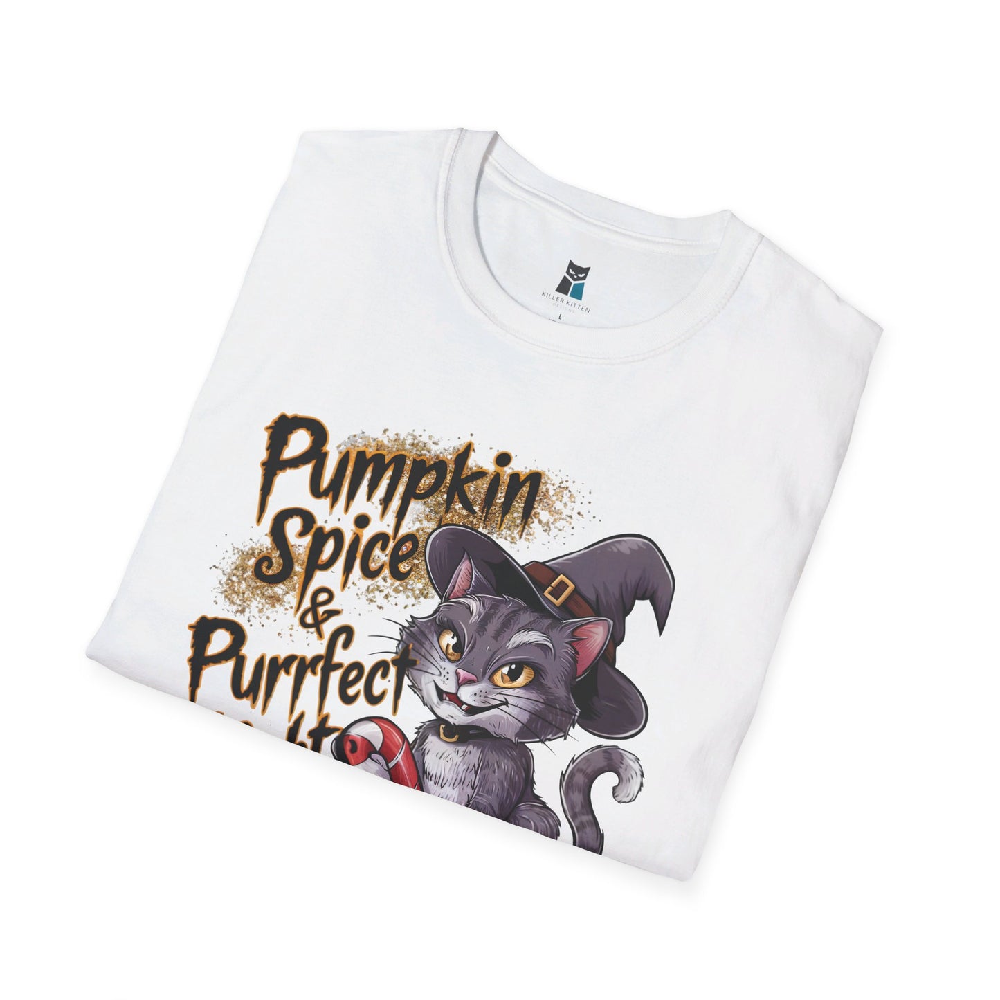 Pumpkin Spice & Purrfect Frights Halloween Cat T-Shirt