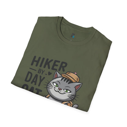 Hiker by Day, Cat Cuddler by Night T-Shirt