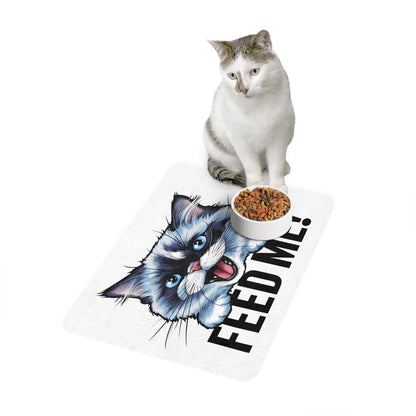 “Feed Me!” Cat Food Mat – Non-Slip, Easy-Clean Design for Feline Dining