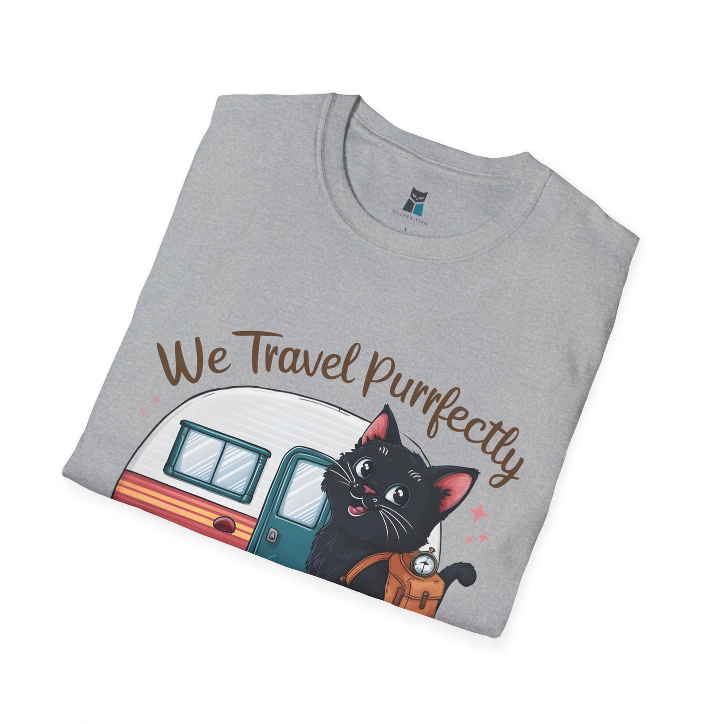 We Travel Purrfectly Together RV Camper Cat T-Shirt