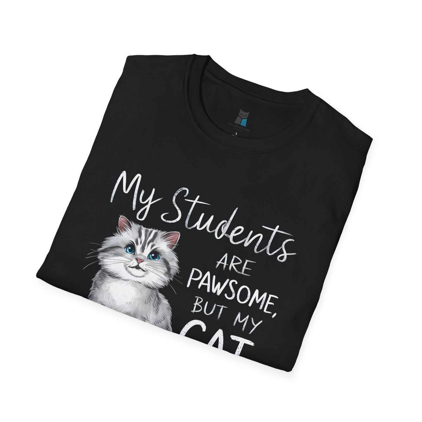 Pawsome Kindergarten Teacher Cat T-Shirt