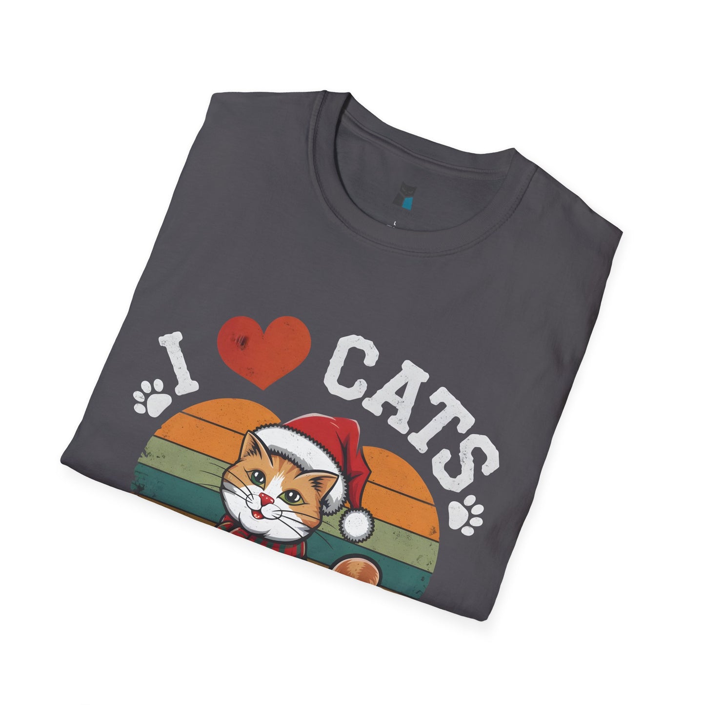 I Love Cats Christmas Unisex Softstyle T-Shirt