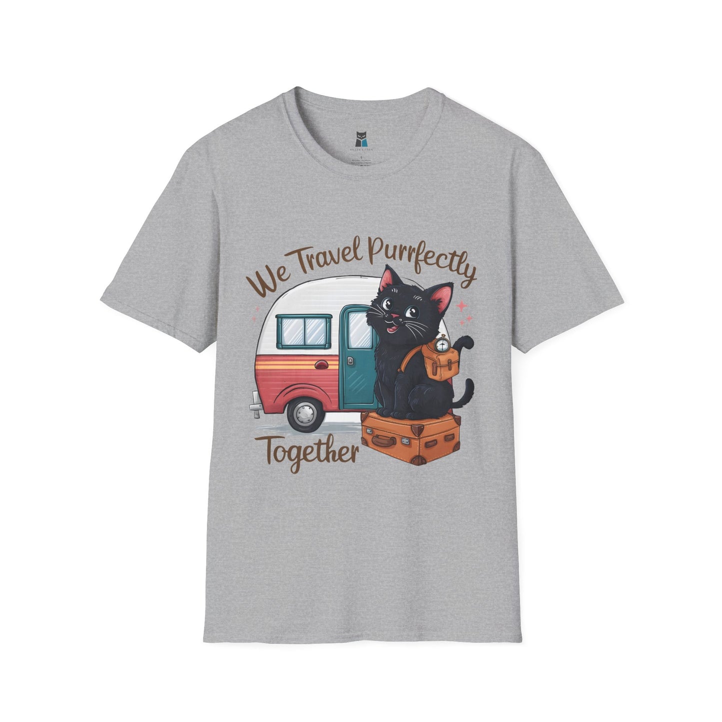 We Travel Purrfectly Together RV Camper Cat T-Shirt