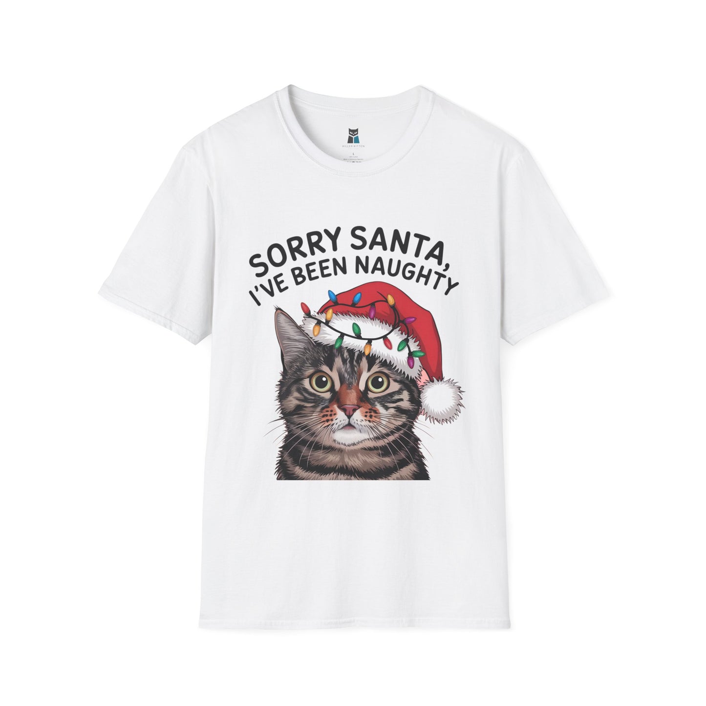 'Sorry Santa, I've Been Naughty' Christmas Cat T-Shirt