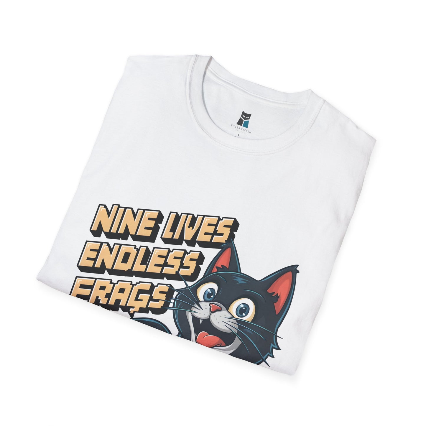 Nine Lives, Endless Frags Gaming Cat T-Shirt