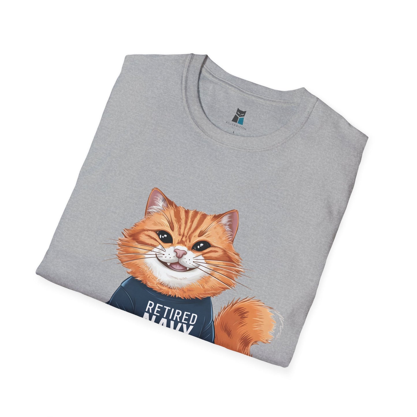 Retired Active Cuddler Navy Cat T-Shirt