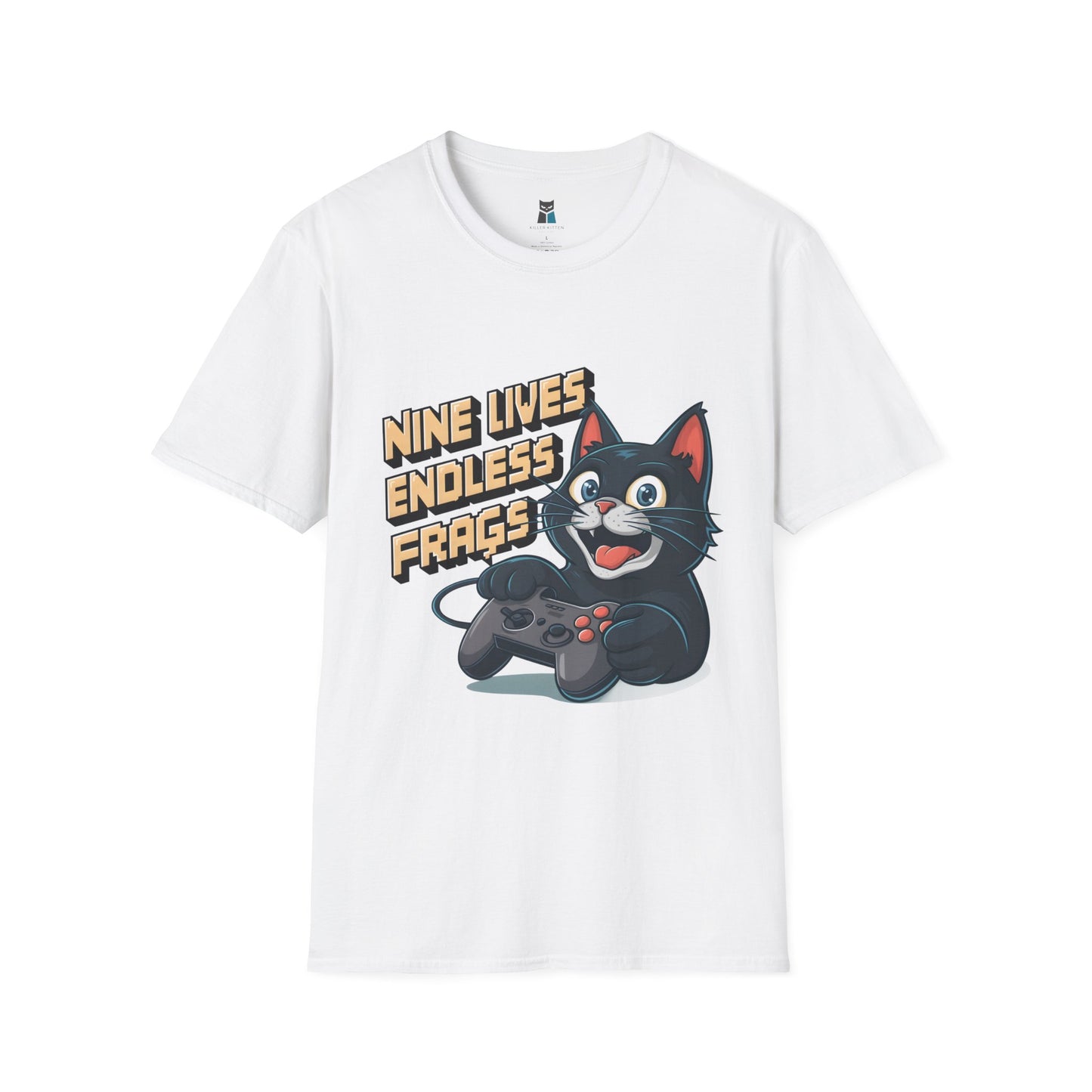 Nine Lives, Endless Frags Gaming Cat T-Shirt