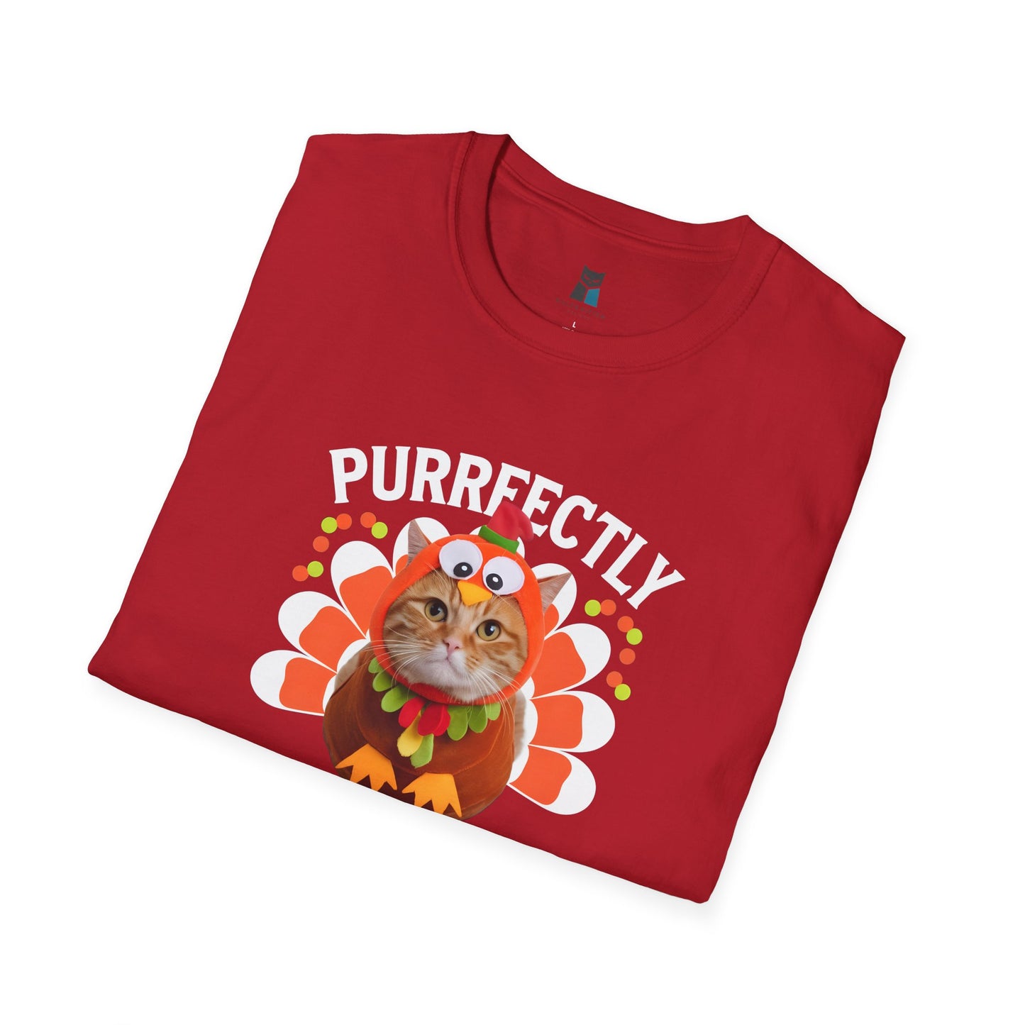 Purrfectly Thankful Cat Thanksgiving T-Shirt