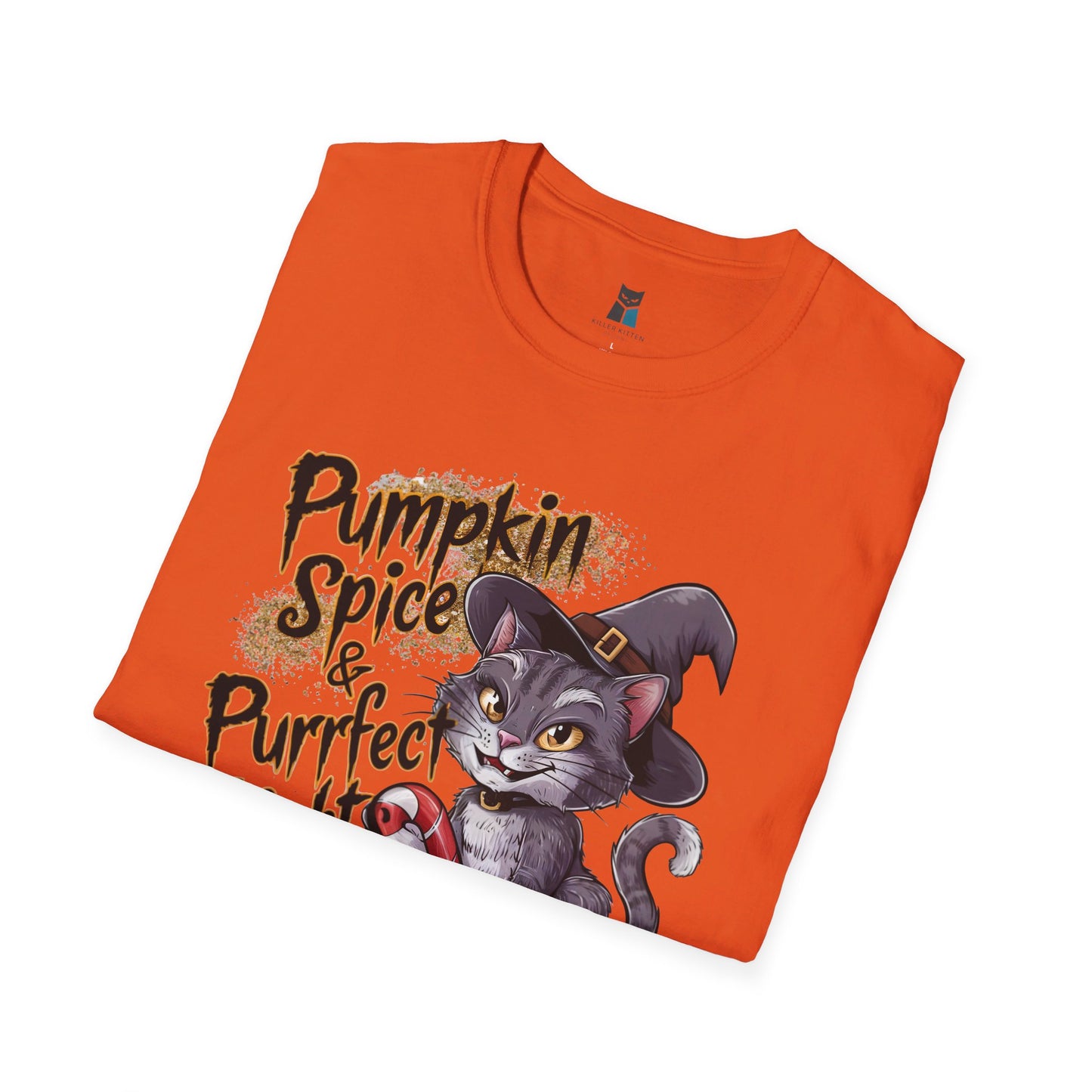 Pumpkin Spice & Purrfect Frights Halloween Cat T-Shirt