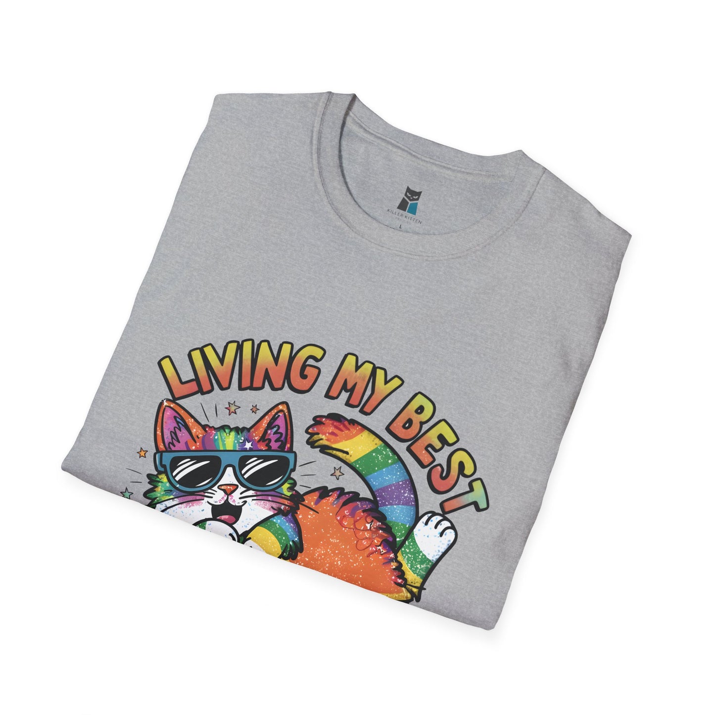 Living My Best LGBT-Q-T Life Pride Cat T-Shirt