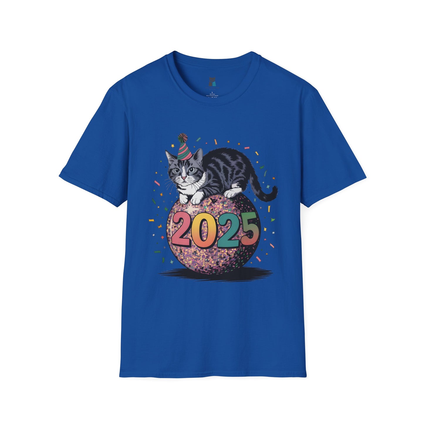 2025 New Year Celebration Cat Unisex Softstyle T-Shirt