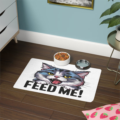 “Feed Me!” Cat Food Mat – Non-Slip, Easy-Clean Design for Feline Dining