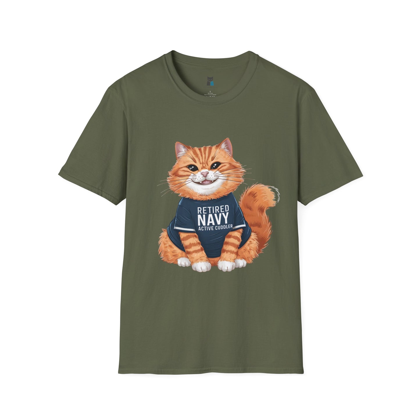 Retired Active Cuddler Navy Cat T-Shirt