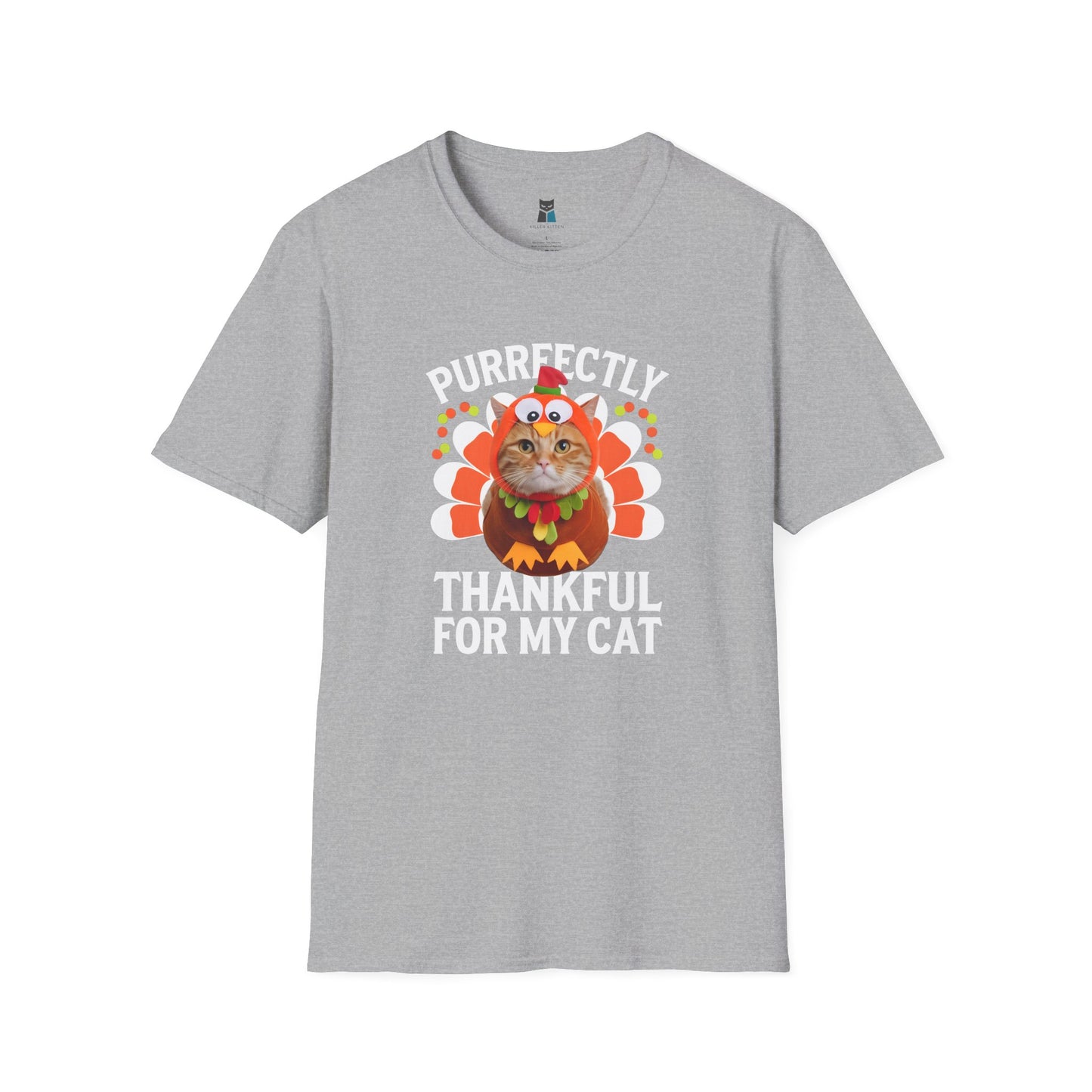 Purrfectly Thankful Cat Thanksgiving T-Shirt