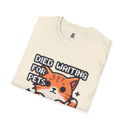 Died Waiting for Pets, Respawn Soon Cat Gamer T-Shirt