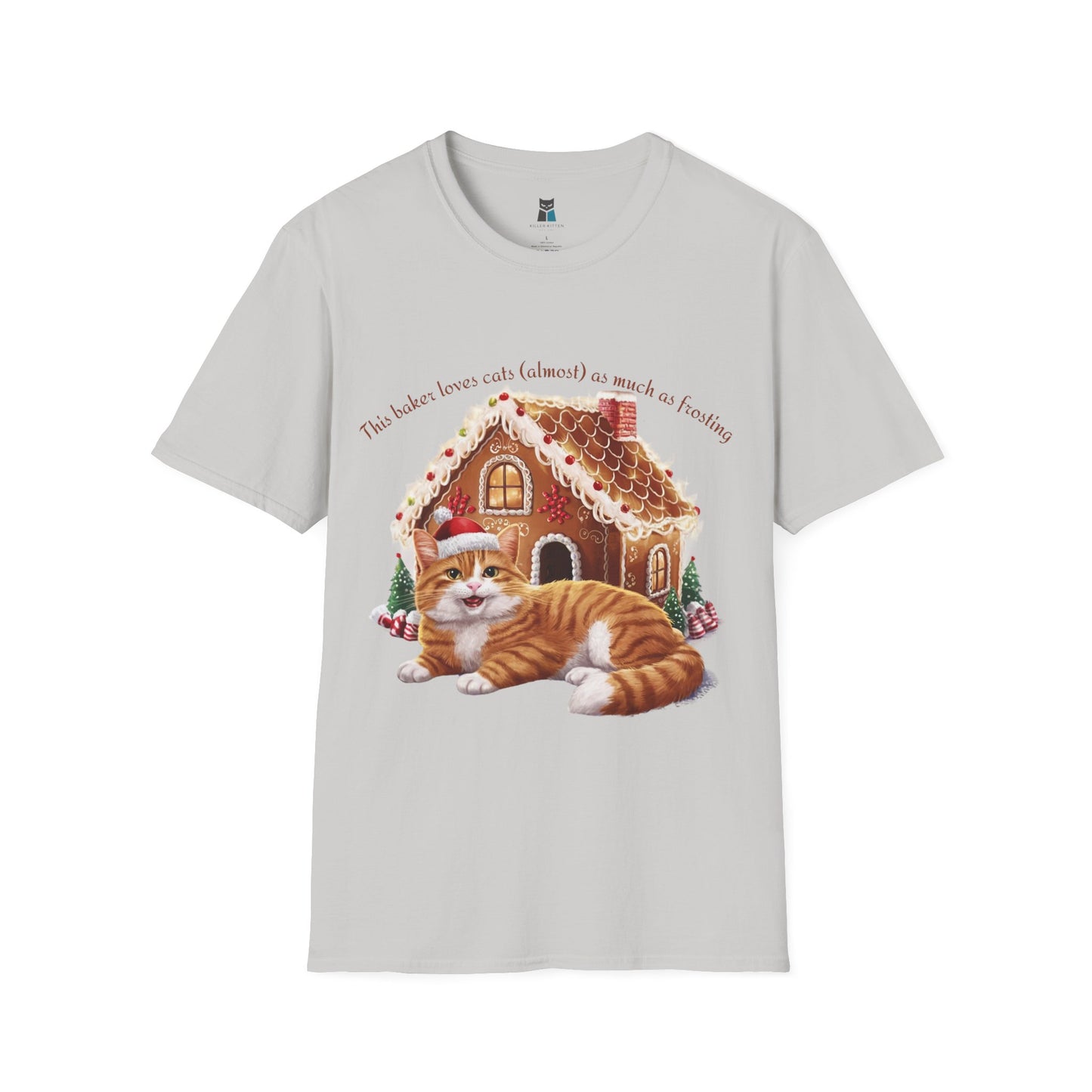 Cozy Christmas Cat Gingerbread House T-shirt